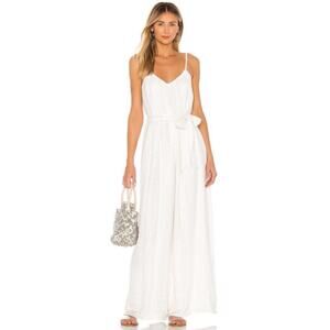 Majorelle New Love White Metallic Lurex Threads Wide Leg Jumpsuit M